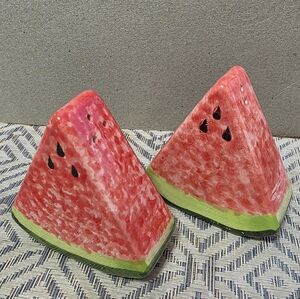 Watermelon Wedge Ceramic Salt Pepper Shaker Set #134